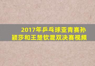 2017年乒乓球亚青赛孙颖莎和王楚钦混双决赛视频