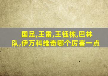 国足,王雷,王钰栋,巴林队,伊万科维奇哪个厉害一点