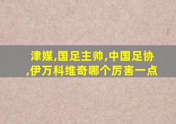 津媒,国足主帅,中国足协,伊万科维奇哪个厉害一点