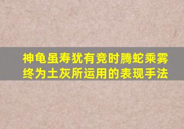神龟虽寿犹有竞时腾蛇乘雾终为土灰所运用的表现手法