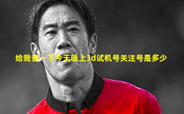 给我查一下今天晚上3d试机号关注号是多少