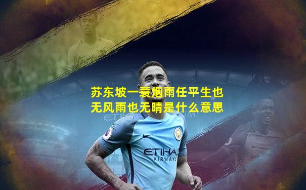 苏东坡一蓑烟雨任平生也无风雨也无晴是什么意思